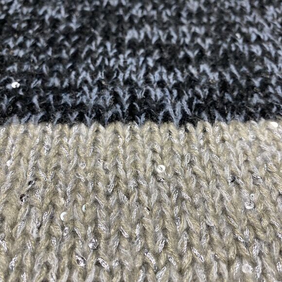 LOFT Striped Sequin Sweater Sz Small Multicolor Long Sleeve Wool/Alpaca Blend - Picture 8 of 8